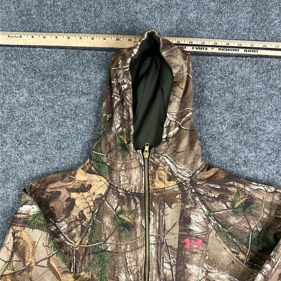 Under Armour Hoodie Womens Size S Camo ColdGear Full Zip Fleece Lined - Picture 2 of 10